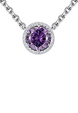 catchy small silver cubic zirconia baby amethyst birthstone ring